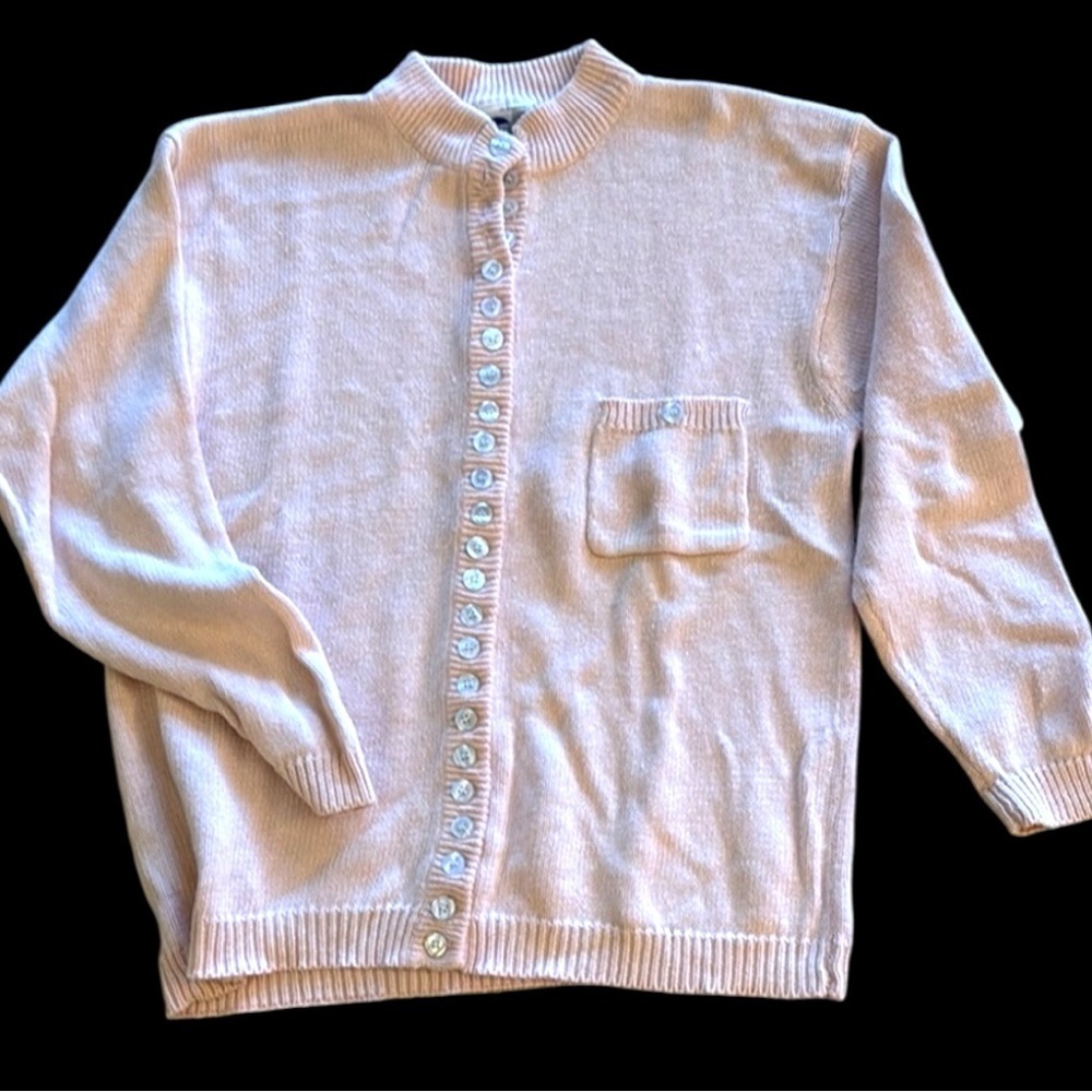 ❤️ Baby light Pastel Pink Button-Up Women's Sweater
